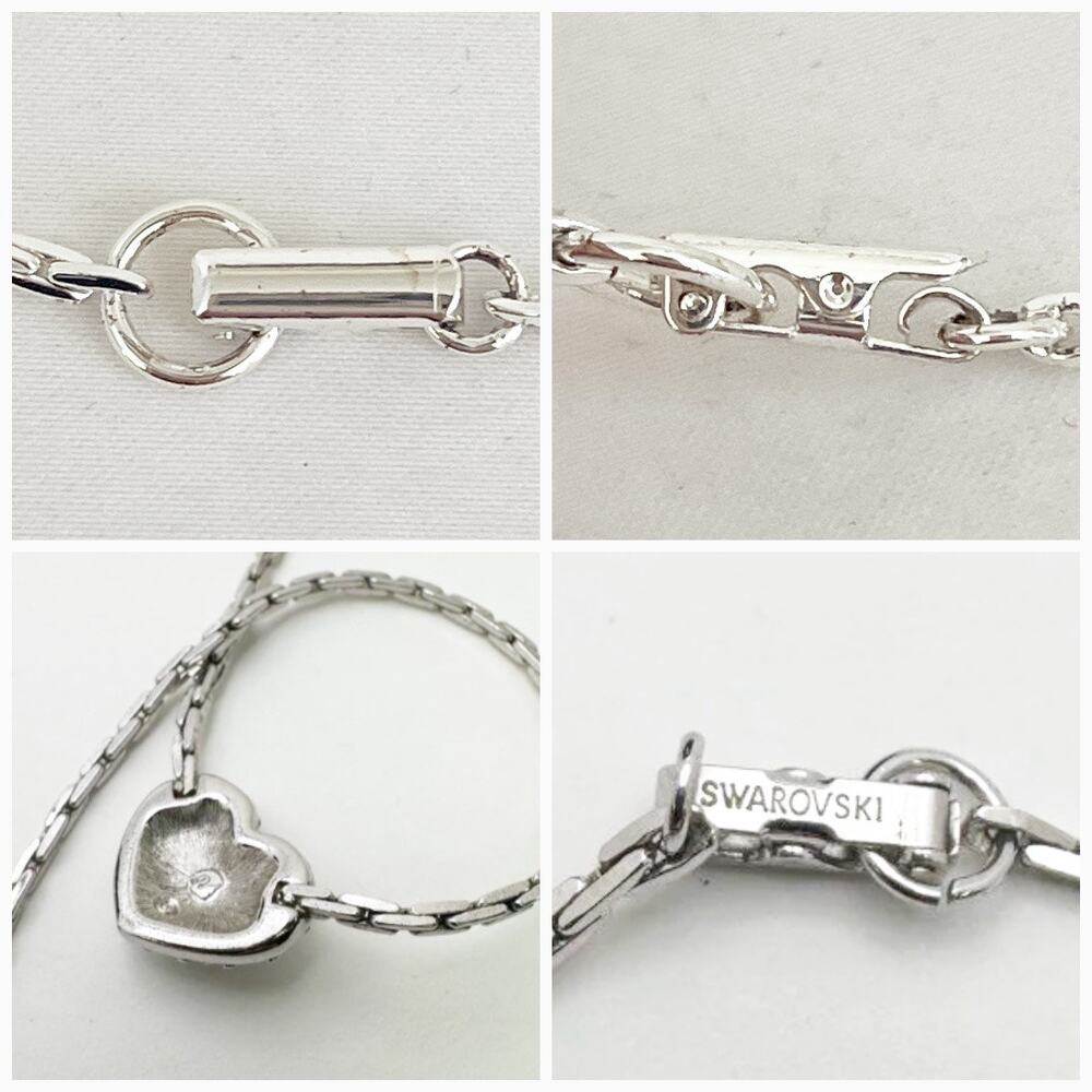 SWAROVSKI Crystal Modern Silver Necklace Heart Pendant 16 in - Picture 6 of 11